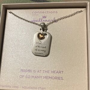 Hallmark Silver Pendant with Gold Heart Accent